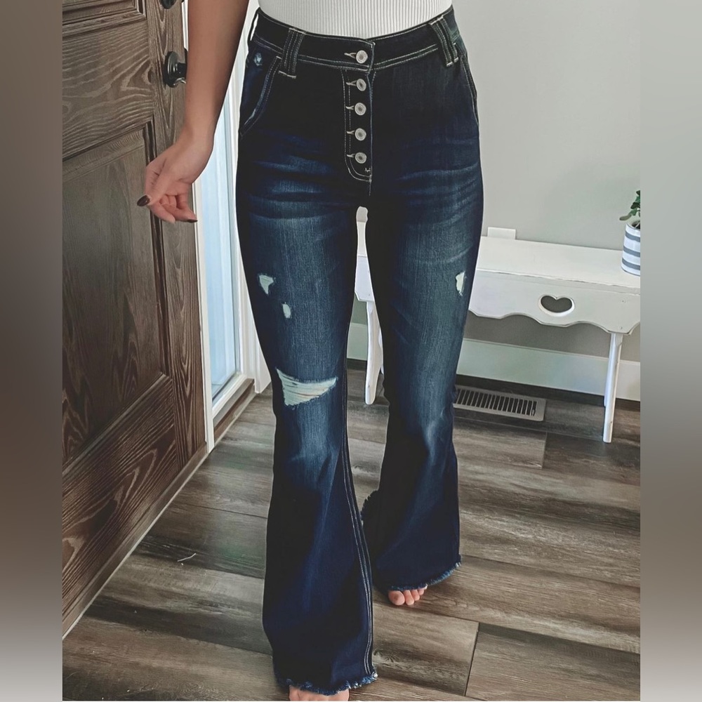 Clementine High Rise Kan Can Flare Jeans